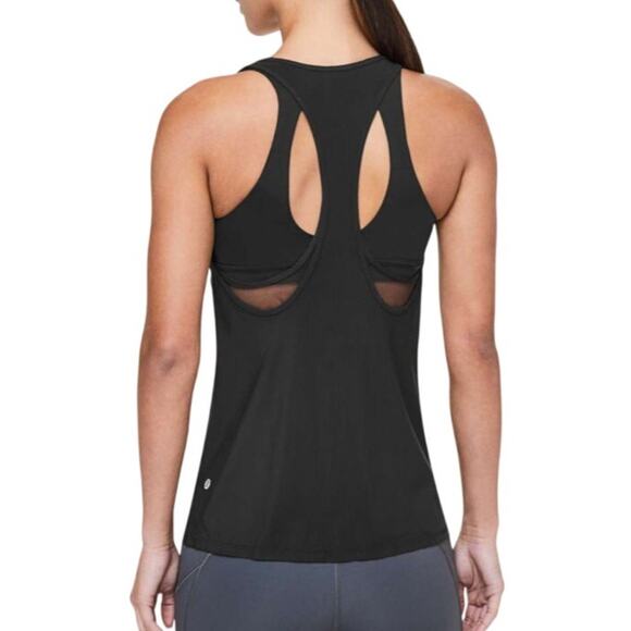 Lululemon Cross Conditioning 2 in 1 Tank Top Black Medium Support Sports Bra 4 - Picture 1 of 8